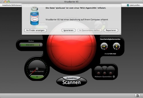 VirusBarrier Viruswarnung