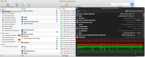 Little Snitch ist wie eine Firewall die jedoch eher ausgehende Verbindungen von Software kontrolliert.